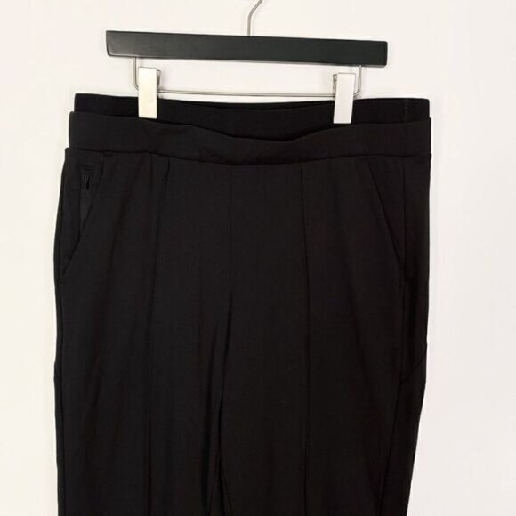 Athleta Venice Black Ponte Knit Pintuck Front Seam Pants Medium - Picture 5 of 8